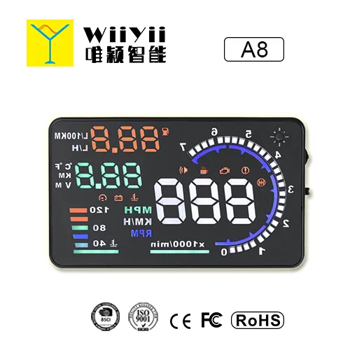 هدآپ دیسپلی خودرو OBD2 مدل A8 با نمایشگر ۵.۵ اینچ