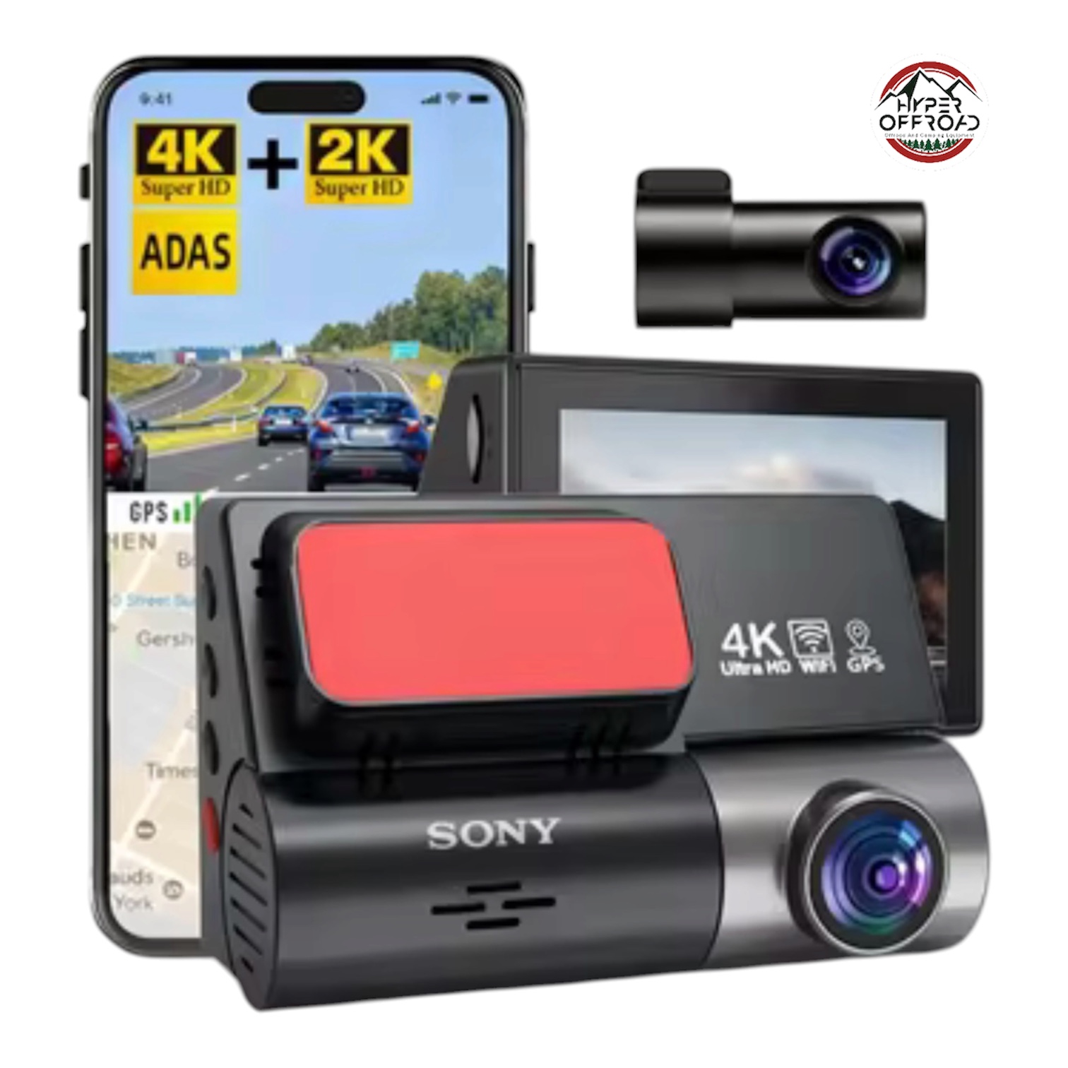 دوربین ثبت وقایع خودرو 4K دو لنز با WiFi GPS ADAS مدل S800